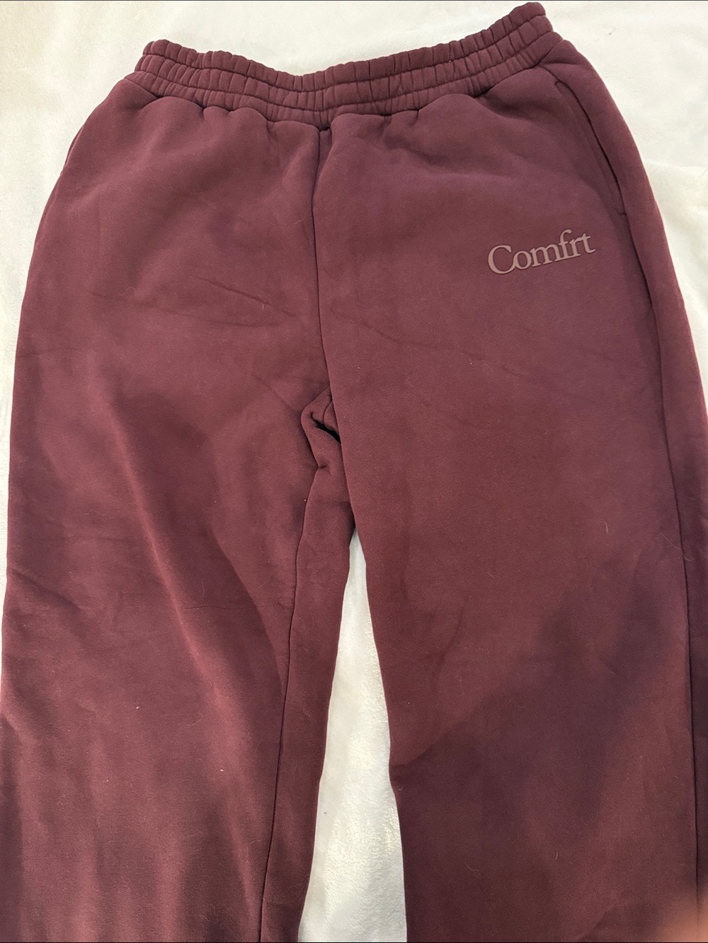 Maroon Elastic Cuff Sweatpants